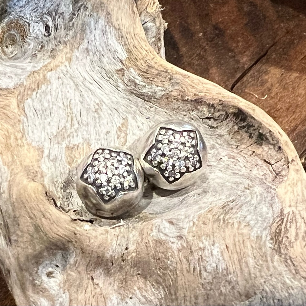 2x Authentic Pandora Clips You're a Star Clip Silver Clear Pave Zirconia Sky
